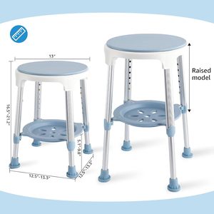 Tabouret de bain réglable avec plateau de rangement - Convient aux personnes âgées et aux adultes utilisant la <span class=keywords><strong>douche</strong></span> ou le bain - Product Image 4