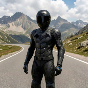 Traje de Motociclismo de Cuero Batman Hecho a Mano con Estampado Digital, Diseño Unisex de Manga Larga para Adultos - Atuendo de Cosplay de Motociclista (Todos los tamaños) - Product Image 1