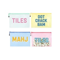 Sac de tuiles de Mahjong étanche de qualité supérieure présentoir accessoire de jeu à glissière pochette porte-cartes Mahjong