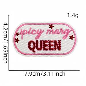 ビンテージ英語グラフィティ布パッチカラフルな刺繍文字旅行シーンアイアンオンステッカースーツケース装飾用 - Product Image 6