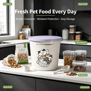 Contenedor Hermético para Alimentos para Mascotas FreshLock, Lonchera de Plástico, Caja de Almacenamiento a Prueba de Humedad para Mascotas y Uso Doméstico - Product Image 6