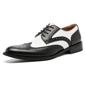 Zapatos de vestir de estilo británico para hombre de verano 2025, Oxfords de cuero de vaca, negro, blanco, con cordones, aumento de altura, diseño Formal transpirable - Product Image 1