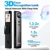 Cerradura Inteligente para Puerta KROVI PR08 OEM Tuya con Código PIN, Huella Dactilar, Reconocimiento Facial 3D y Wi-Fi para Puertas de Aleación de Aluminio, Madera y Acero