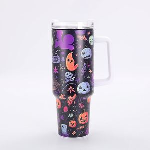 Custom Christmas 3D Printing 32oz Insulated Travel Coffee Tumbler with Lid <b>Cup</b> Holder Friendly Stainless Steel Reusable Thermos - Product Image 2