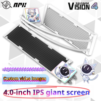 Refroidissement par eau NPC Vision4/360 ARGB, écran magnétique réglable à 360 degrés. Écran LCD IPS de 4,0 pouces, 60 Hz, grand écran pour refroidisseur de processeur