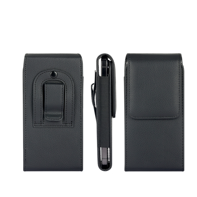 Universal Vertical PU Leather Cell Phone Holster Waist Bag Pouch Belt Clip Mobile Phone Carrying Case for iPhone 11 12 14 15 16