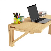 Table pliante murale en bois massif, table à manger murale, bureau d'ordinateur mural, bureau mural pliable pour l'étude