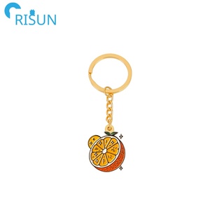 Porte-clés personnalisé en métal émail mignon dessin animé agrumes porte-clés pendentif Llavero <span class=keywords><strong>mandarine</strong></span> porte-clés personnalisé clémentine <span class=keywords><strong>orange</strong></span> - Product Image 5