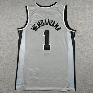 Tenues de basketball américaines brodées les plus populaires # 1 <span class=keywords><strong>Maillot</strong></span> de basket-ball Victor Wembanyama des <span class=keywords><strong>San</strong></span> <span class=keywords><strong>Antonio</strong></span> <span class=keywords><strong>Spurs</strong></span> pour homme - Product Image 5