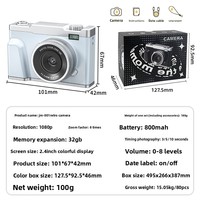 Kamera Digital HD 4K X8 Cross-border Layar 2"-3" Stabilisasi Gambar, Mendukung Kartu TF untuk Pelajar, Gamer, dan Anak-anak