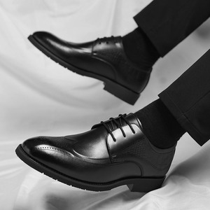 Zapatos Oxford Brock para Hombre, de Cuero Genuino, Punta Puntiaguda, Ligeros, para Vestir, para Todas las Temporadas, con Cordones, Estilo Sólido - Product Image 4