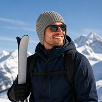 Bonnet tricoté doux beige anti-froid pour l'hiver, idéal pour le camping, le jogging, les étudiants et les sorties quotidiennes – Grande Vente