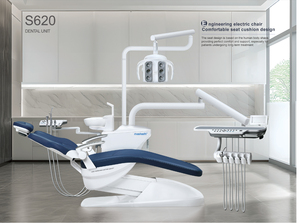 Sillón <span class=keywords><strong>Dental</strong></span> Eléctrico Azul Meeteeth S620, Superventas, Moderno, con Cojín de Cuero Completo, Certificado CE, Componentes de Plástico, Eléctrico - Product Image 3