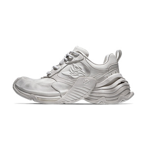 Baskets Chunky Classiques de Luxe Respirantes en <span class=keywords><strong>Cuir</strong></span> Véritable avec Plateforme Amortie pour la Marche et le Streetwear - Product Image 2