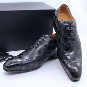 Luxurious Italian Oxford Style Handmade Patchwork Lace-up Black-brown Men's Business Custom Dress <b>Shoes</b> <b>Height</b> <b>Increasing</b> - Product Image 4