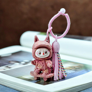 Jolie figurine d'animal en bois, breloque de téléphone en peluche, style dessin animé, cadeau pour enfants - Product Image 2