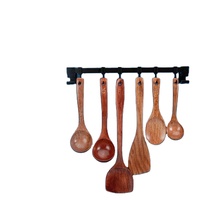 Ustensiles de cuisine en bois pour la maison et la cuisine, cuillères en noyer noir, ensemble de cuillères et fourchettes en bois, cadeau de Noël