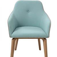 Chaise de salle à manger de luxe nordique avec accoudoirs, en tissu bicolore, pour la maison