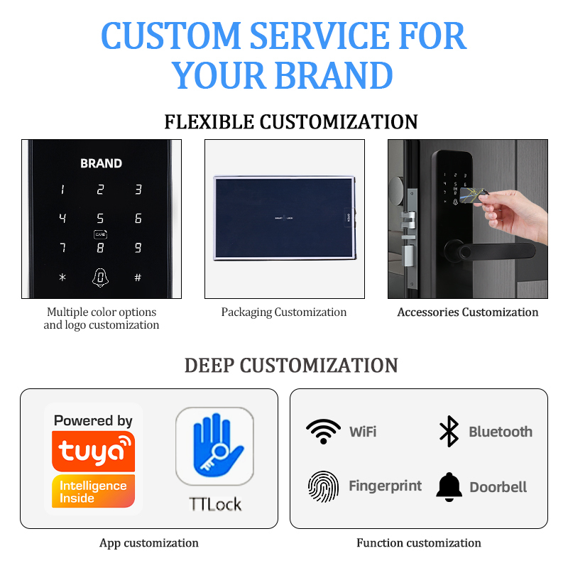 Security Electronic Handle Digital Tuya Ttlock Cerraduras Inteligentes Con Wifi Keys Fingerprint Smart Lock Door · image 18