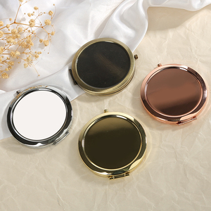 Specchio Compatto Pieghevole in Metallo con Logo Personalizzato, Portatile da Viaggio, Doppio Lato con Ingrandimento 1X/2X, Oro, Argento, Oro Rosa - Product Image 5