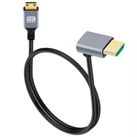Câble HDMI coudé à 90 degrés 8K, mini-câble vidéo coaxial portable en PVC pour moniteur HDTV, ordinateur, projecteur, lecteur DVD