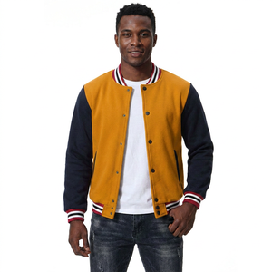 Wholesale 2025 New Custom Men's <b>Varsity</b> <b>Jacket</b> K-VJ-179 Letterman Leather Sleeves Stand Wool College Winter Fashion Embroidery - Product Image 5