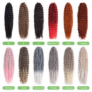 Cao quý sâu sóng Twist Crochet tóc tự nhiên tổng hợp Braid tóc afro lọn tóc Ombre bện phần mở rộng tóc - Product Image 5