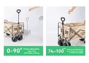 चार पहिया संलग्न स्टील फोल्डेबल पोर्टेबल बड़ी क्षमता ओएम कैमपर ट्रॉली समायोज्य हैंडल भंडारण - Product Image 5