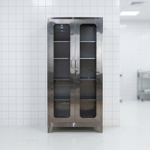 Archivador de Acero Inoxidable con Cerradura y Puertas Dobles, Mueble de Oficina Moderno para Hospital o Uso Comercial - Product Image 2