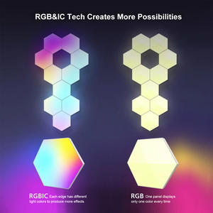 Lumière hexagonale intelligente WiFi Tuya RGBIC 10W IP65 avec télécommande et assistance vocale pour la domotique <span class=keywords><strong>de</strong></span> Shenzhen PST-HL10 - Product Image 4
