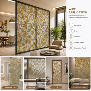 Verre gravé à l'acide de couleur bronze, <span class=keywords><strong>design</strong></span> artistique, peint à l'arrière, à rainures, sans cadre, compatible avec la quincaillerie, durable <span class=keywords><strong>et</strong></span> solide - Product Image 3
