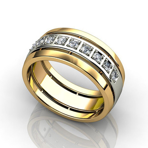 Unisex Two Tone Simple Ring Couple Style Fashion Jewelry Finger Ring - Product Image 3