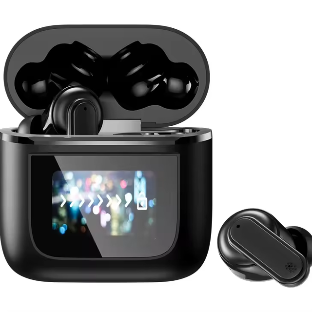 2026 TWS YX27 ANC Noise Cancelling Earphone HD Stereo Wireless Earbuds In-Ear Headphone Display LCD Touch Smart Screen Earphones