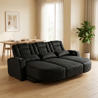 Canapé inclinable électrique long en cuir capitonné, design moderne pour appartement et hôtel, siège extensible, fauteuil individuel