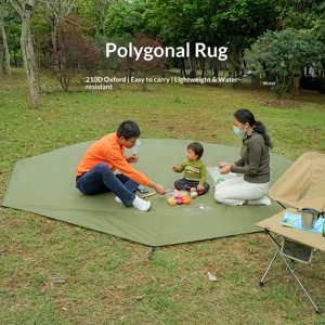 Alfombra Poligonal de Oxford 210D, Ligera, Resistente al Agua, para Picnic al Aire Libre, Color Verde - Product Image 1