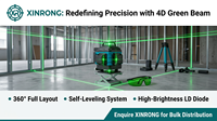 Niveau laser 4D à 16 lignes à lumière verte haute précision, auto-nivelant à 360°, spécial pour la construction et la décoration