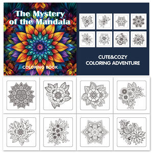 Livre de coloriage pour <span class=keywords><strong>adultes</strong></span> à la mode, motif mandala floral, 24 pages, papier kraft, couverture souple, illustrations créatives - Product Image 5