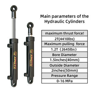 Cylindre hydraulique à double effet de 40 mm, 2 tonnes, chromé dur, course personnalisée, haute capacité de charge, livraison en 3 jours - Product Image 4