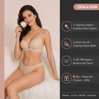 Ensemble de soutien-gorge sans couture, soutien-gorge push-up sans armatures et ensemble de soutien-gorge grande taille avec détails boutonnés, bretelles respirantes et réglables