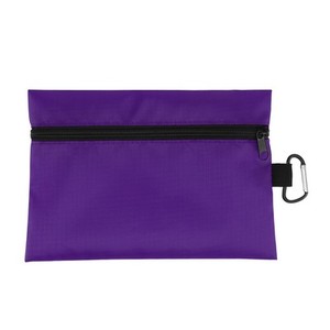 Pochette cosmétique personnalisée avec logo, en polyester, avec fermeture éclair et crochet - Product Image 5