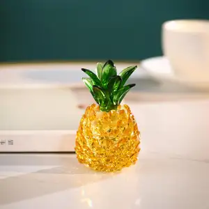 Honor of crystal Creative Pineapple Glass And Crystal Transparent Fruit Decorate Ornaments