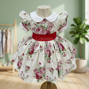 Vestido Casual de Navidad para Niñas, Estilo Smock, Cuello Peter Pan, Sin Mangas, 100% Algodón Ecológico, Bonito Vestido - Product Image 3