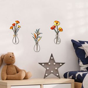 Rustic Metal <b>Flower</b> Vase Sculpture Artistic Home Office <b>Wall</b> Decoration Craft - Product Image 3