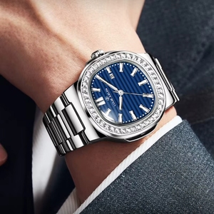 VVS Men'<strong>s</strong> Large Dial Stainless Steel Quartz <strong>Watch</strong> Moissanite 3BAR Waterproof Simple Business Fashion Luxury 2026 - Product Image 3
