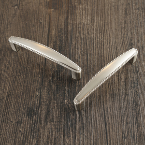 Poignées de meuble en alliage de zinc nickel satiné brossé, poignées de tiroir à bordure en corde pour armoires de cuisine, commodes, penderies, salles de bain - Product Image 5
