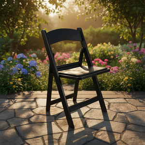 Resin Foldable <b>Dining</b> Chair Black-Modern Design Durable & Water Resistant for Outdoor Use in Hotels and Everyday <b>Settings</b> - Product Image 1