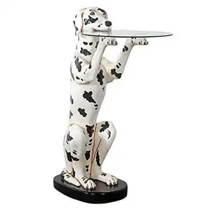 Polyresin/resina butler Statue Animale Butler Cane Dalmata Prop Decor Statue In Resina