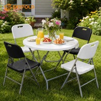 Tables à cocktail hautes portables en plastique et chaises pliantes pour les fêtes