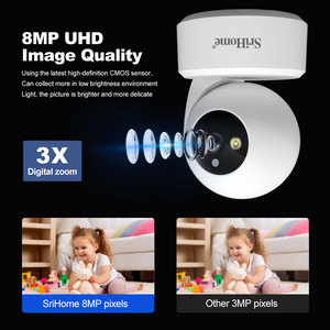 Telecamera di Sicurezza Interna WiFi SriHome Smart Home 8MP HD con Visione Notturna, Rilevamento Pianto Neonato Wireless, PTZ con Un Clic, Chiamata Smart - Product Image 3