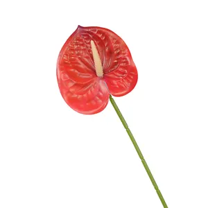 Nieuwe Productideeën Kunstmatige Planten Latex Real Touch Anthurium Enkele Tak Kunstbloemen Bulk Bruiloft Huisdecoratie